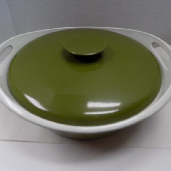 Rare MCM COPCO Denmark 4 qt Iron Enamelware Roaster Dutch Oven Pot Michael Lax - Picture 2 of 12